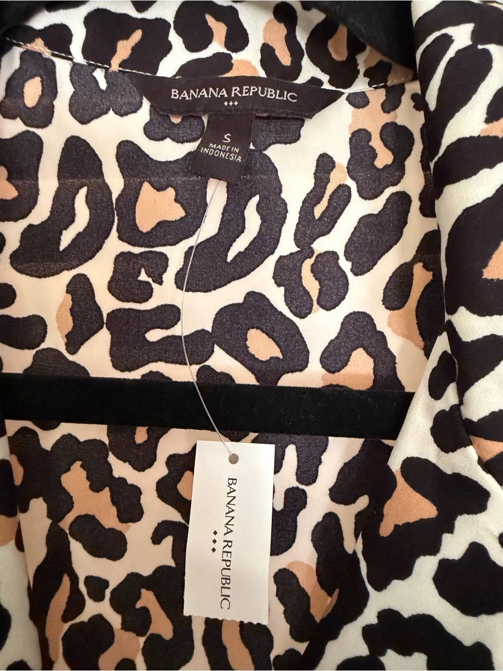 Banana Republic Leopard Print Pajama Set in Black, Brown & Cream size Small